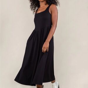 NWT~Universal Thread Black Sleeveless Maxi Sundress drop waist textured Size:XL